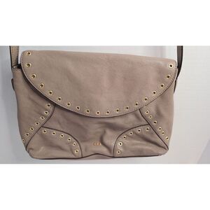 Lauren Ralph Lauren Tan Leather Morley Crossbody Bag With Metal Grommet Detail‎